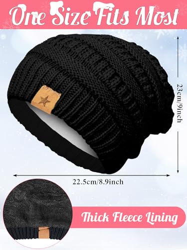 JaGely 8 Pieces Women Winter Hats and Gloves Set Women Warm Touchscreen Knitted Lined Gloves Winter Beanies - color: Black, Dark Gray, Caramel, Beige
