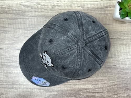 Adjustable Embroidery Animal Baseball Hat for Kid Toddler Child - color: Panda (Washed Black)