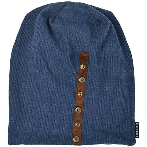 Mens Slouchy Beanie Oversize Knit Skull Cap Long Baggy Hat - color: 020navy