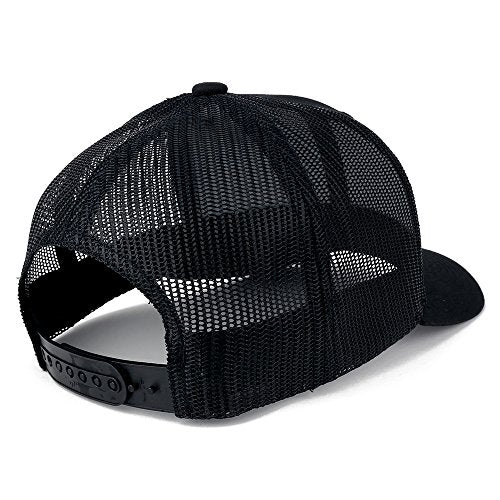 Trendy Apparel Shop Oversize XXL Structured Blank 6 Panel Retro Trucker Mesh Cap - color: Black