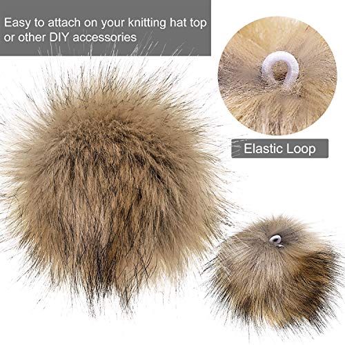 Tatuo 16 Pcs Faux Fur Pom Poms for Hats, Pink Mixed Colors - color: Pink Mixed Colors