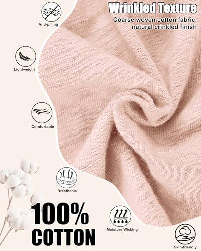 100% Cotton Summer Beanie for Men Women, Thin Soft Slouchy Beanies - color: 1pcs-pink, size: Medium