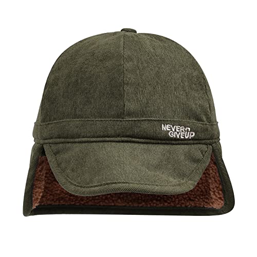 CLAPE Russian Trapper Ushanka Hat Eskimo Warm Pilot Cap Hats Earflaps Baseball Cap Visor Dad Hat for Outdoor Skiing - color: Dj05-green