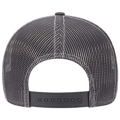 OTTO 6 Panel Low Profile Contrast Vertical Mesh Back Cap - color: Ch.gry/Blk/Ch.gry