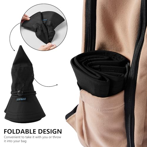 UPF 50+ Bucket Sun Hat with Laser Perforated Mesh Cooling Adjustable Breathable Lightweight for Outdoor Men Women - color: Black