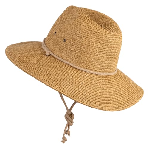 Jeanne Simmons Men's UPF 50+ Chin Cord Safari Hat - color: Tan, size: X-Large