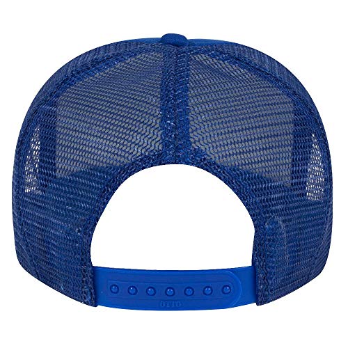 OTTO Polyester Foam Front Youth 5 Panel High Crown Trucker Hat - color: Royal