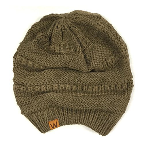 allydrew Winter Thick Knit Beanie Slouchy Beanie for Men & Women - color: Brown Beaver