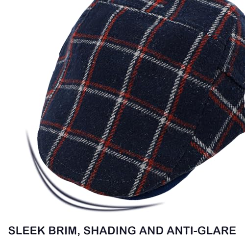 Toddler Boys Vintage Newsboy Cap Kids Tweed Ivy Drivers Flat Cap Infant Beret Hat - color: 1-dark Blue, size: 6-12 Months
