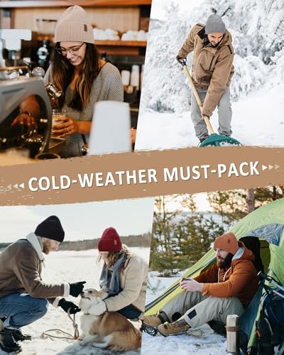 Fleece Lined Winter Beanie for Men Women Warm Windproof Beanies Hats Thick Knit Winter Hat for Cold Weather - color: Grey