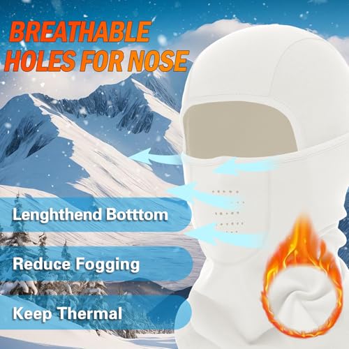 Breathable Balaclava Ski Mask for Men Women, Warm Winter Face Mask for Cold Weather Motorcycling Skiing Outdoor Work - color: Black+white