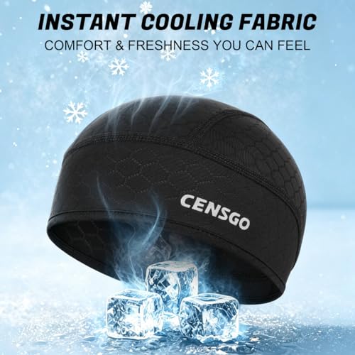 CENSGO Cooling Skull Cap Breathable Moisture-Wicking Hard Hat Liner for Men - color: Black+black+black