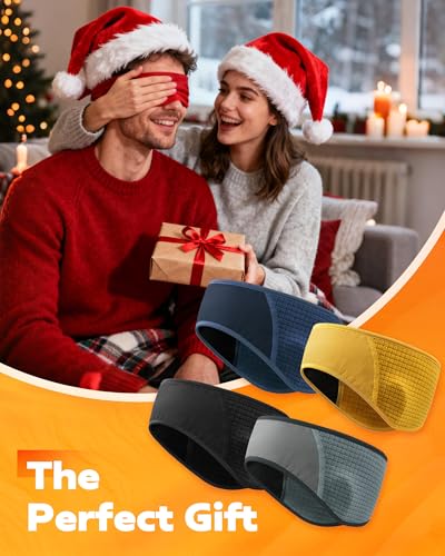 Winter Sport Headband Ear Warmer - Windproof Forehead & Breathable Fleece Headband for Skiing, Running, Cycling - color: Black
