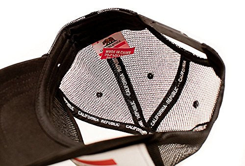 Custom California Republic State Flag Cali Unisex-Adult Trucker Hat Multi - color: White/Black, size: Medium-Large