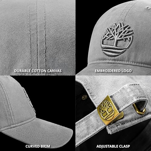 Timberland Soundview Baseball Cap for Boys 7-14, Cotton Canvas, Adjustable, Lightweight & Durable, One Size - color: Pavement (Grey)