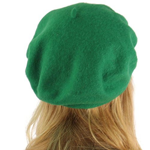 Classic Winter 100% Wool Warm French Art Basque Beret Tam Beanie Hat Cap - color: Green