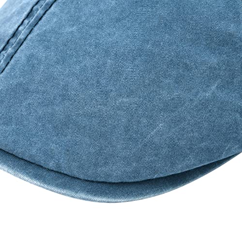 VOBOOM Cotton Flat Cabbie Hat Gatsby Ivy Irish Hunting Newsboy Cap - color: Washed Navy