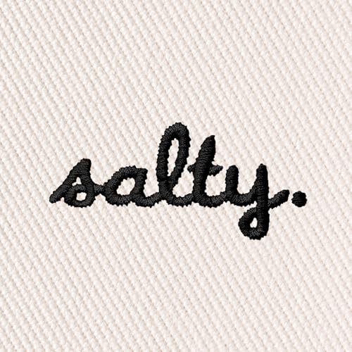 DALIX Salty Embroidered Bucket Hat Cotton Summer Beach Vacation Cap Womens - color: Parchment White, size: Large