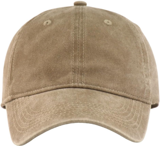 Vintage Washed Cotton Baseball Caps Men Women Adjustable Unstructured Low Profile Dad Hat - color: 1p-khaki