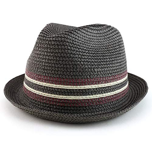 Armycrew Big Oversized Stingy Brim Pinch Front Fedora Hat - color: Black, size: XX-Large