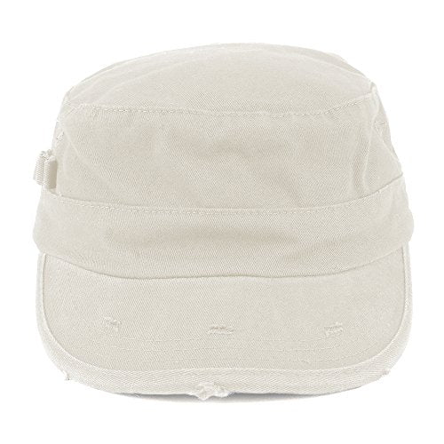 ARMYCREW Washed Cotton Army BDU Style Fitted Military Cap - color: White, size: Small-Medium