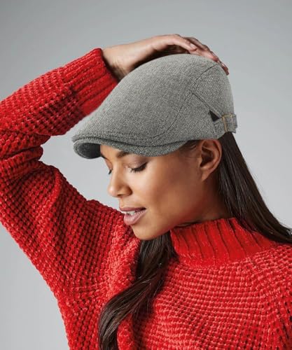 DIYDECAL Mens Flat Cap Newsboy Cap Adjustable Ivy Driving Scally Hat for Men Women - color: Dark Grey