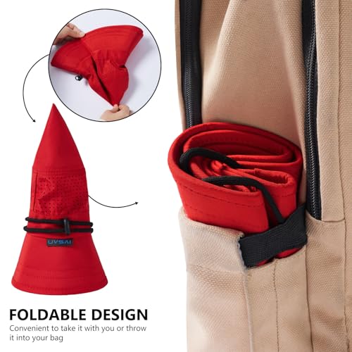 UPF 50+ Bucket Sun Hat with Laser Perforated Mesh Cooling Adjustable Breathable Lightweight for Outdoor Men Women - color: White & Red