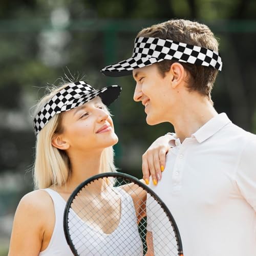 Unisex Adjustable Sports Sun Visor - color: Plaid