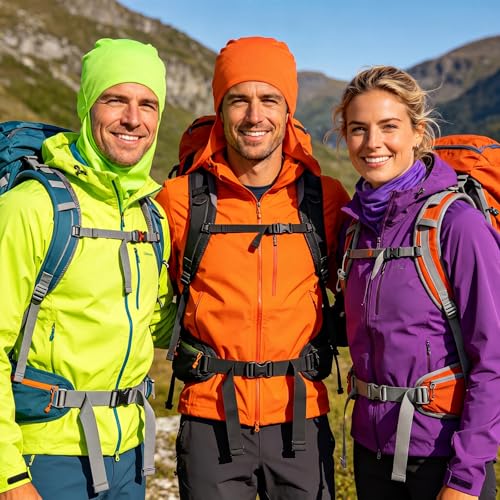 SATINIOR 3 Pcs Summer Balaclava - color: Purple Fluorescent Green Orange Red Color
