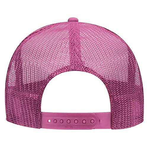 Ashen Fane Kids' Polyester Foam Front 5 Panel High Crown Mesh Back Trucker Hat - color: Hpk/Wht/Hpk