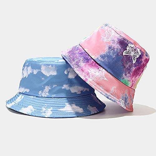 XYIYI Cute Bucket Hat Beach Fisherman Hats for Women Men Teen Girls - color: Cloud Blue