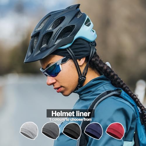 Quacc Unisex Cotton Beanie Hat Thin Running Skull Cap Winter Summer Sports Hat Chemo Cap Helmet Liner Beanies Hat - color: Navy Blue