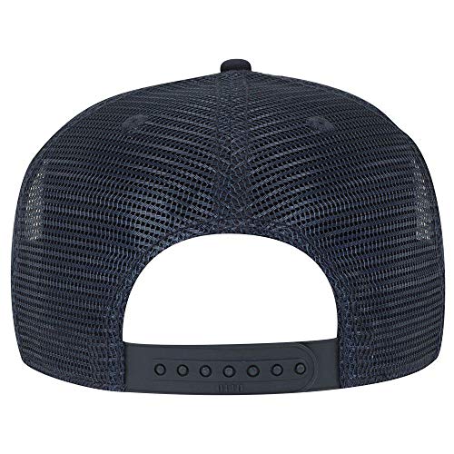 OTTO SNAP Hawaiian Pattern Square Flat Visor 6 Panel Pro Style Snapback Hat - color: Navy