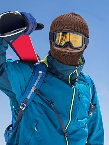 SATINIOR 2 Pcs Ski Masks Winter Balaclava Fleece - color: Coffee, Navy Blue, size: One Size