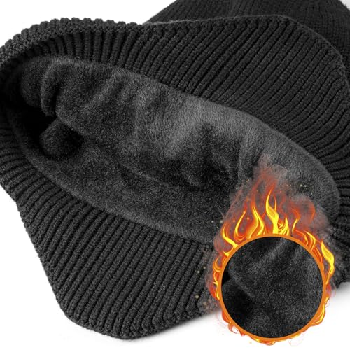 Etsfmoa Hat with Light,Fleece Lined Beanie with Earflaps,Gifts for Men Dad - color: Grey