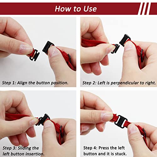 Mantieqingway Women Uniform Necktie Adjustable Strap Striped Pre-tie Ties - color: Red