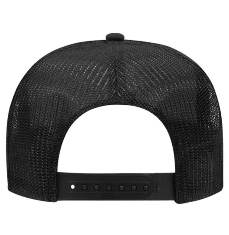 Otto Cap 5-Panel High Crown Mesh Back Trucker Hat - color: Black