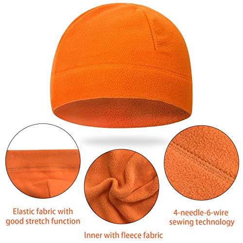 Wild Tribe Synthetic Microfleece Tactical Polartec Watch Cap Fleece Youth Mens Winter Warming Hat Military Skull Cap Beanie - color: Orange