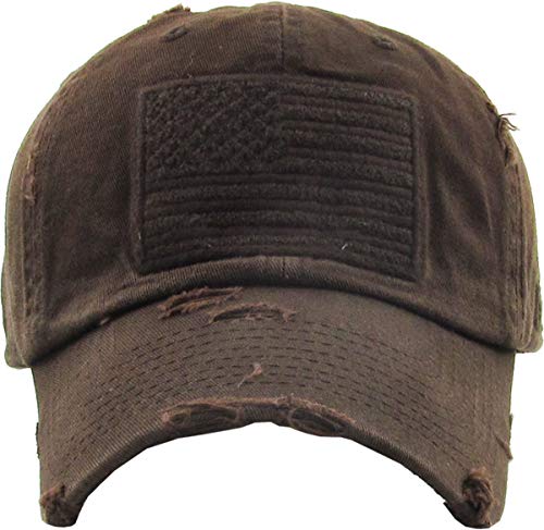 KBETHOS Flag USA America Military Thin Blue Line Thin Red Line Vintage Distressed Baseball Cap Dad Hat Unisex Adjustable… - color: 3. Brown Tactical Operator Classic
