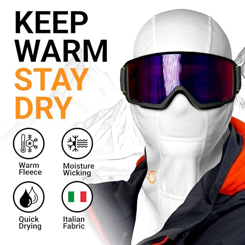 GearTOP Balaclava Ski Mask for Men and Women, Winter Motorcycle Face Mask - color: White