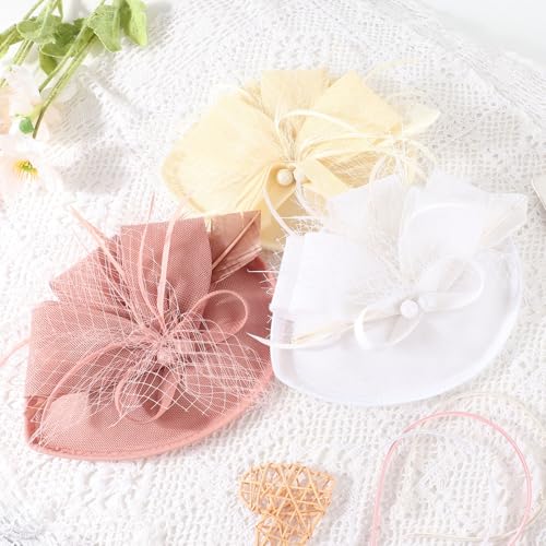 AQOKKA Women Fascinators Hats Flower Mesh Feathers Headband Clip - color: 1 Pc Church Fascinators : Black