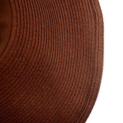 Wide Brim Roll-up Big Beautiful Solid Color Floppy Hat - color: Brown