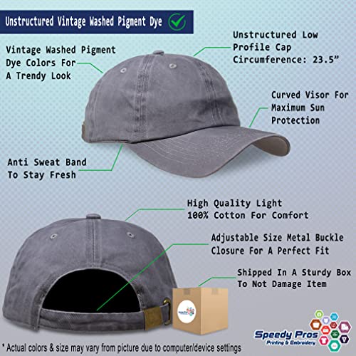 Speedy Pros Soft Washed Baseball Cap Gratitude Cotton Dad Hats for Men & Women - color: Grey