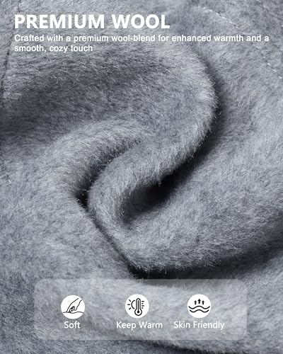 GADIEMKENSD Winter Bucket Hat - Premium Wool, Packable, Plain Colors, Unisex Warm Hat - color: Light Gray 2.0, size: Medium