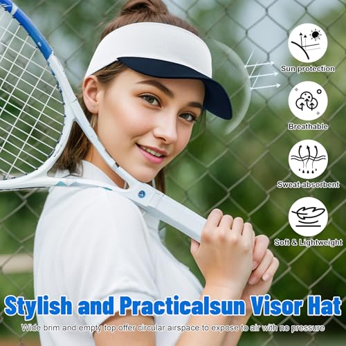 Sukeen Cooling Stretchy Sun Visor for Women Men UV Protection Cooling Hat - color: Black and White