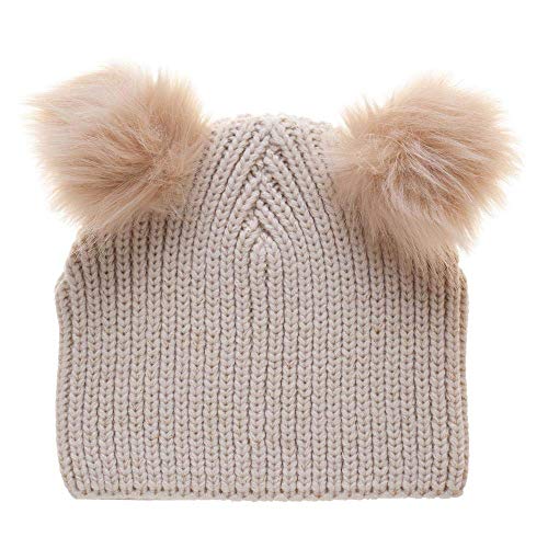 Woman's Warm Soft Cable Lace Pom Furry Flower Crochet Fashion Knit Hat - color: Pom Beanie, size: One Size