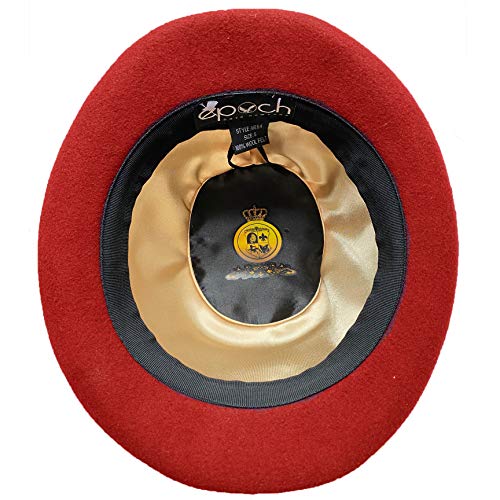 EPOCH Classico Men's Wool Felt Homburg Hat - color: Red, size: Small