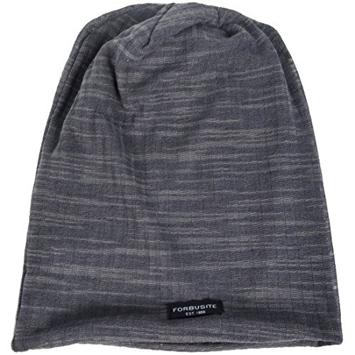 VECRY Men Slouch Hollow Beanie Thin Summer Cap Skullcap - color: Stripe Grey1