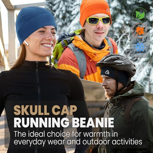 Skull Cap for Men Women Unidirectional Moisture Absorption & Sweat Wicking Quick-Dry Running Hat Beanie, Thermal Helmet Liner - color: Royal Blue