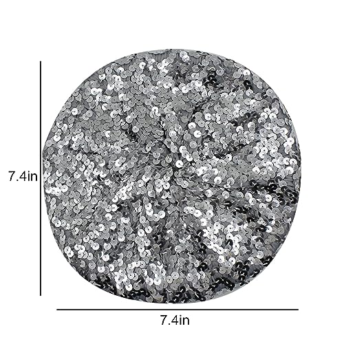 JUMISEE Sparkly Sequin Berets for Women Girls Fashion Beanie Hat Costume Accessories for Festival Party Dance - color: Silver